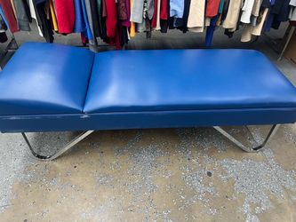 Blue Vinyl Medical Exam Table