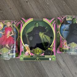 Mattel Wicked The Movie Dolls - Deluxe Elphaba, Elphaba, Glinda Collectors Doll Rare