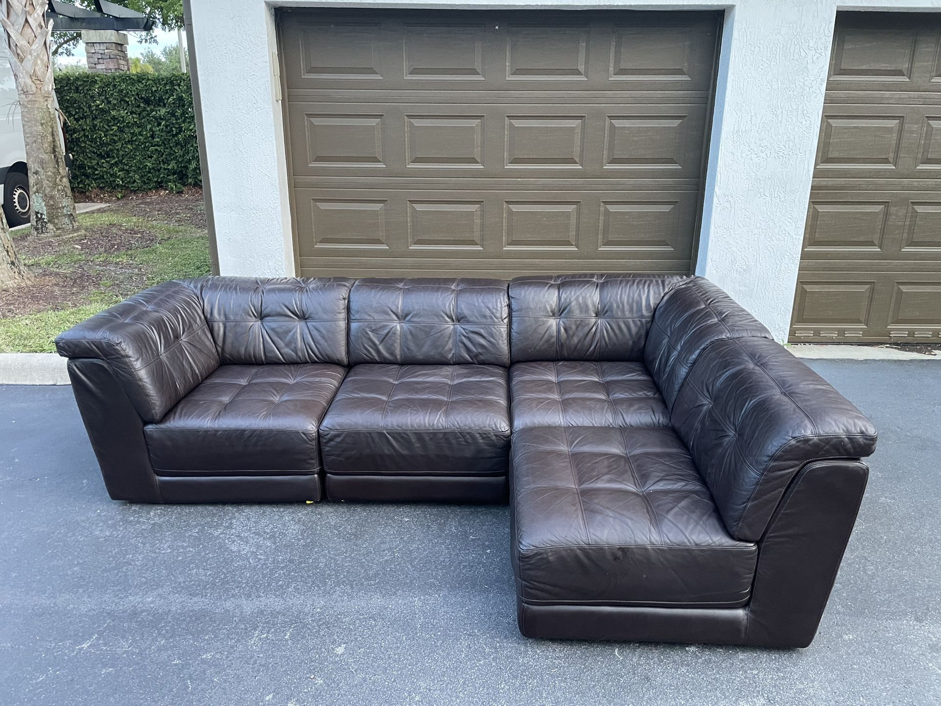 Couch/Sofa Sectional - Modular - Italian Leather - Brown - Delivery Available 🚛