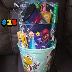 Easter Baskets, Mickey Mouse Disney Store Authentic Backpack, Pokemon Marill Squishmellow Plush, Super Mario Galaxy 