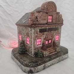 Village Christmas Town Hall Colonial Candle Of Cape Cod Lighted House Rare Find
