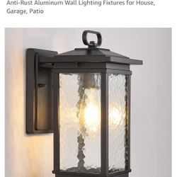 Smeike Large Black Outdoor Wall Lantern