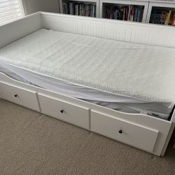 HEMNES Daybed frame with 3 drawers, white