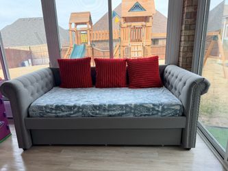 Elegant Twin-Size Bed with Pull-Out