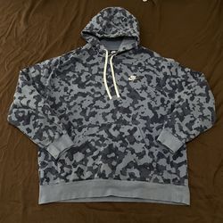 Nike Hoodie Blue / Black Camo Print Mens XL