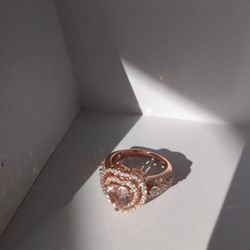 Rose Gold Heart Engagement Ring
