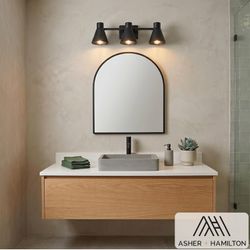 3-Light Light Fixture - Black