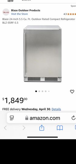 Blaze Outdoor Fridge. New