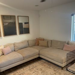 Tan Adeline Living Spaces Couch+ Chair