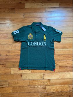 Polo Ralph Lauren Big Pony London Polo Shirt Green Gold Men’s Medium M NWT
