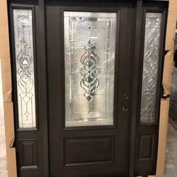  1/3/1 (64 X 80) Double Sidelight Fibreglass Entry Doors