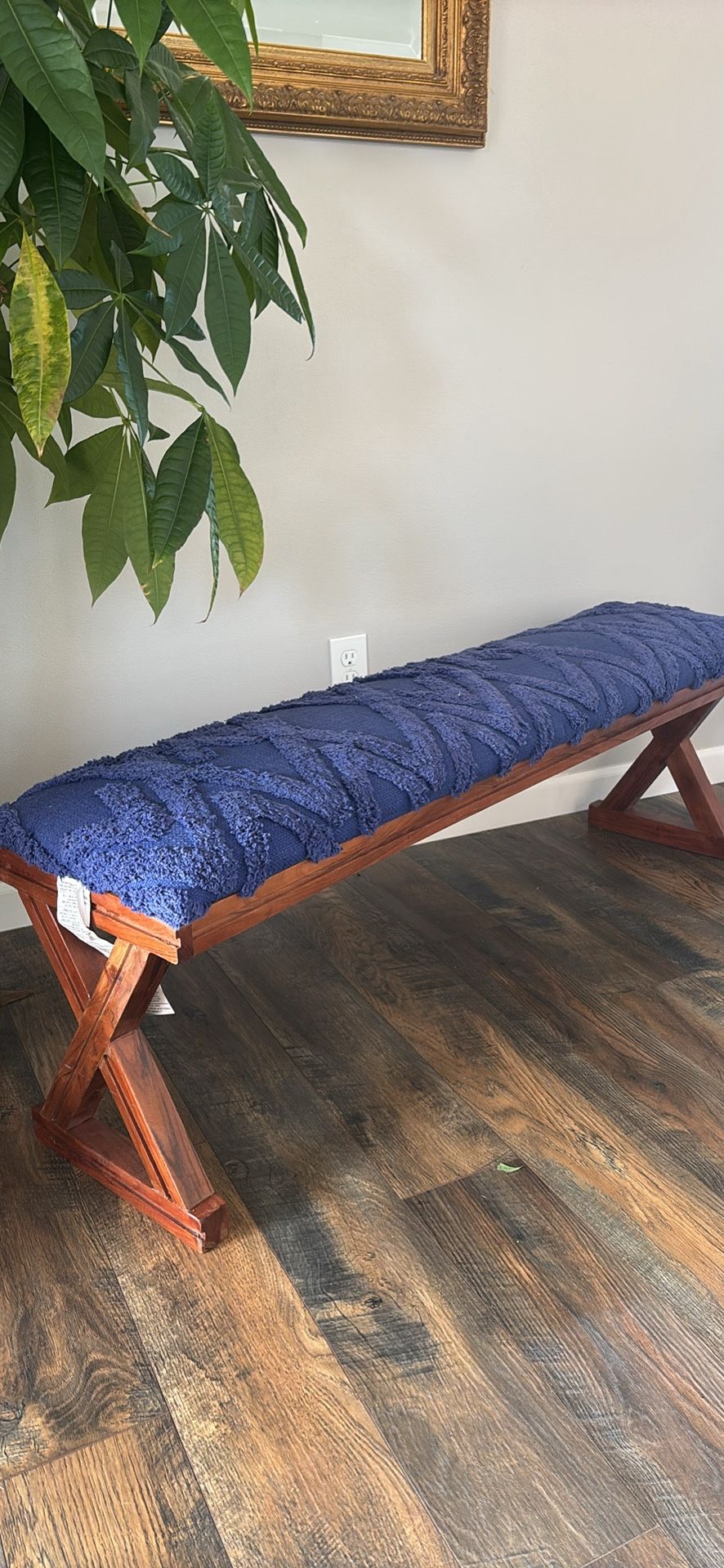 Handcrafted wooden bench
