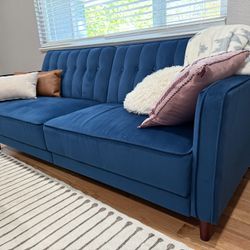 Mid Day Century Velvet Convertible Sofa – Barely Used – $300 (Originally $880)