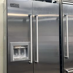 Viking 42”Wide Built In Side By Side Refrigerator Stainless Steel 