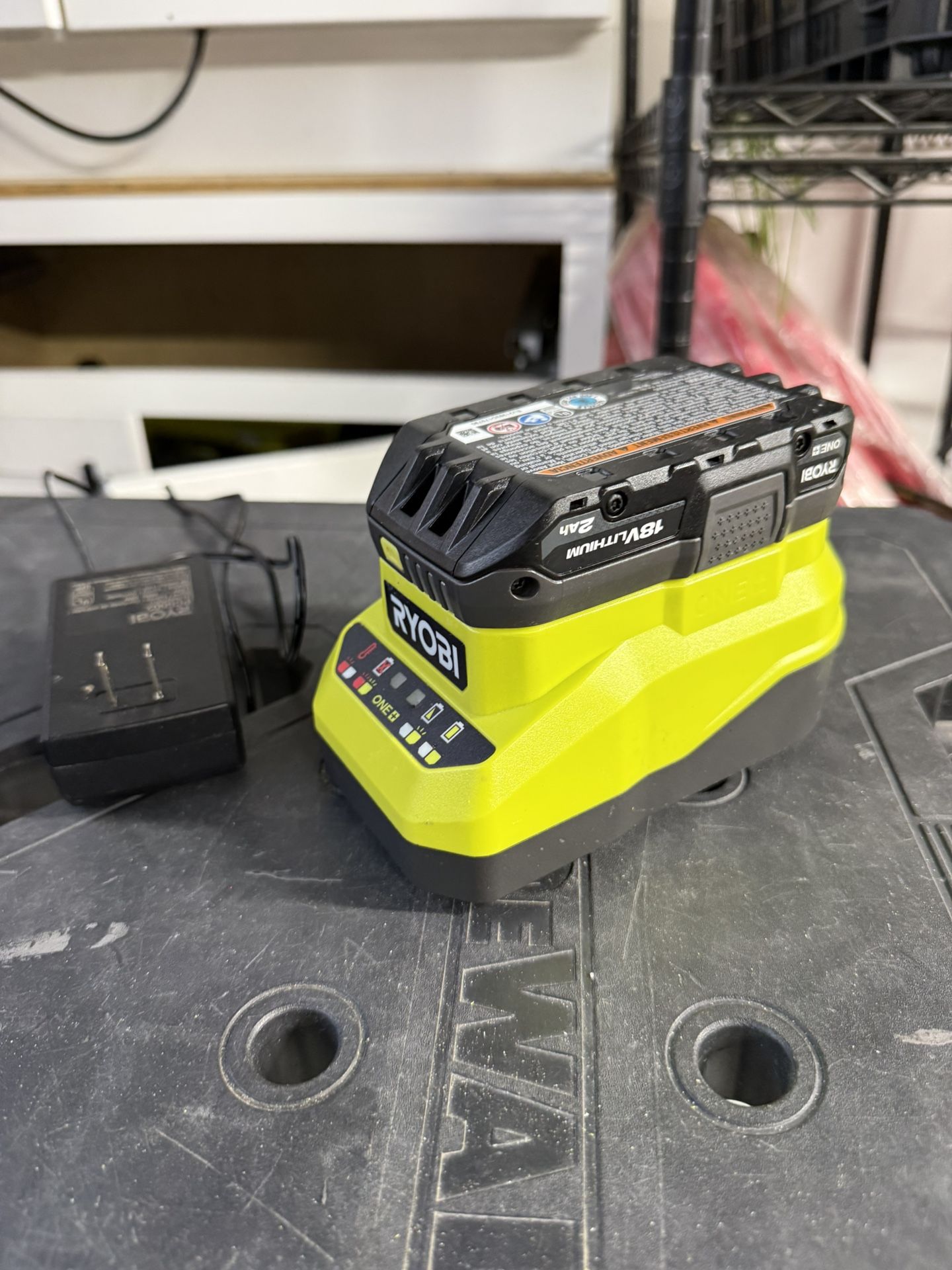 Ryobi ONE+ 18V Lithium-Ion 2.0 Ah Compact Battery and Charger Starter Kit