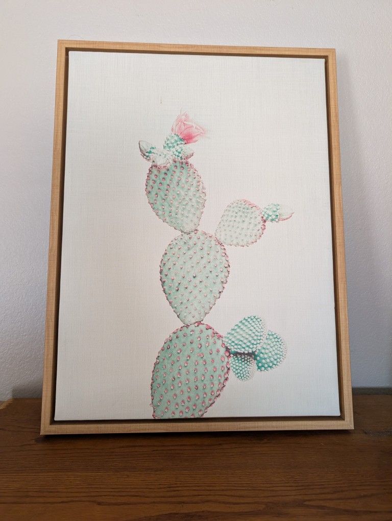 Framed Cactus Canvas Art