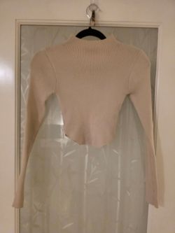 Shein Cream Long Sleeve Crop Top [Small]