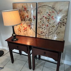 Lamp,decor pictures, night/side tables all included $25 for all