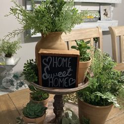 Plant Succulent Farm Style Two Tier Tray W Home Blocks Sold As A Set Bundle Package W All The Decor Included !! Year Round Decor 💓💓