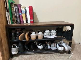 Wood/Metal shoe rack