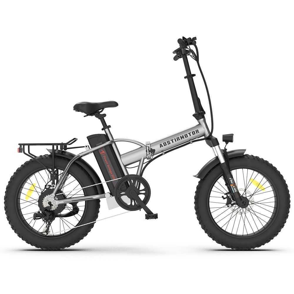 AOSTIRMOTOR Folding Electric Bike Ebike Bicycle 750W Motor 20 Fat Tire With 48V/12.5Ah Li-Battery Beach Snow Bicycle A30
