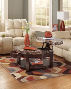 Faux marble Lift top coffee table