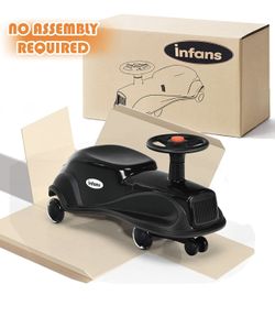 Ride On Toy w/LED Flashing Wheels, No Batteries, Gears or Pedals - Twist, Turn. Kids 2 Years and UP 