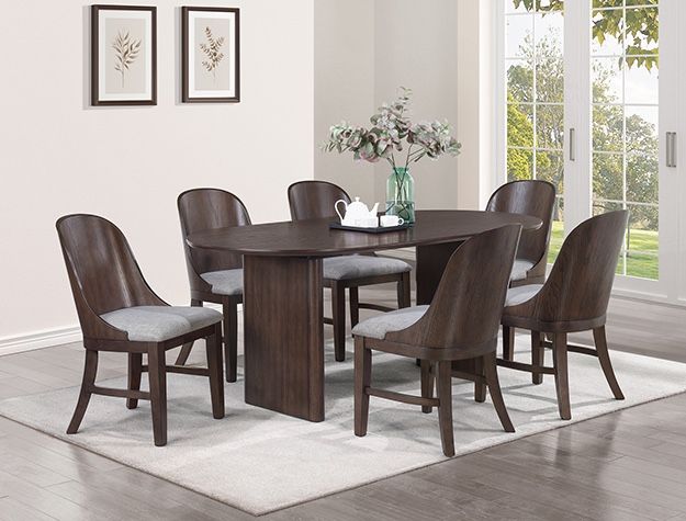 7PC Oval Dining Table Set