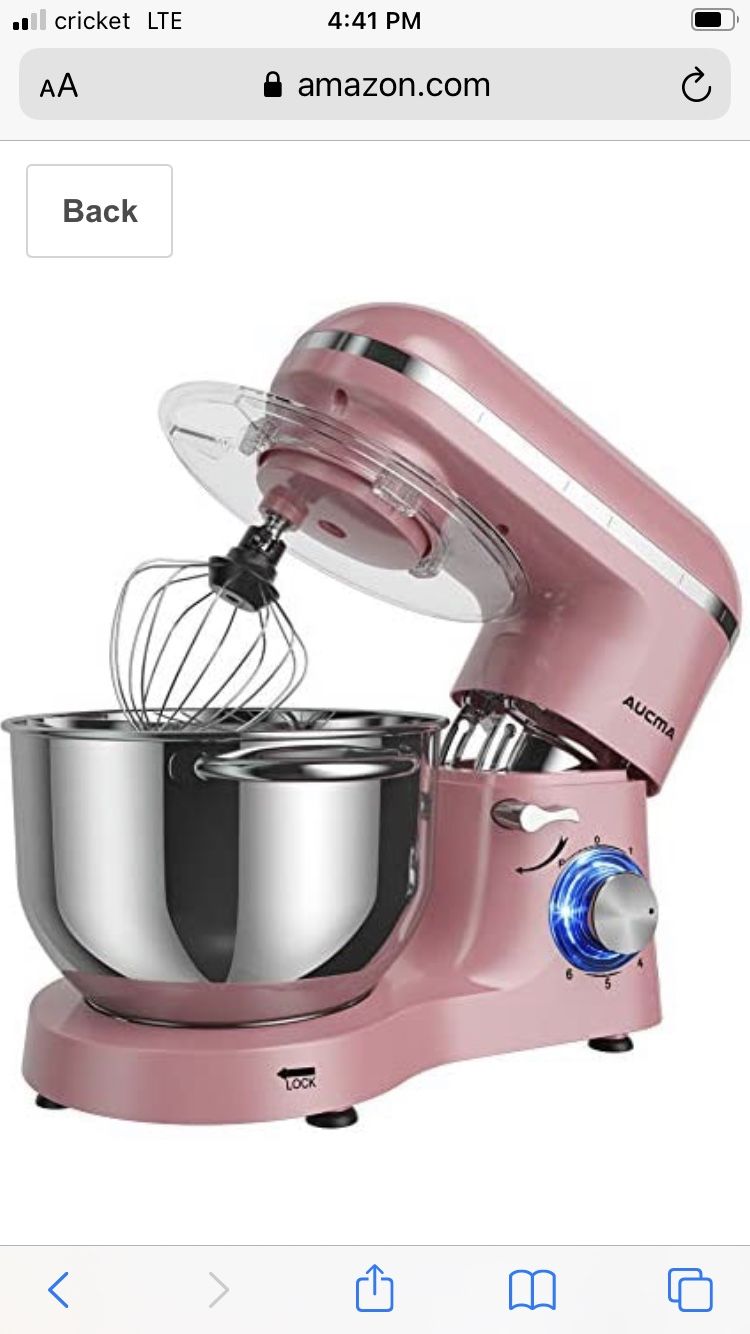 New!! Aucma Stand Mixer, 6.5 QT 660W 6Speed TiltHead Food Mixer for