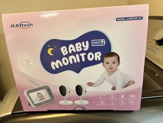 JLB7tech Video Baby Monitor with 2 Cameras and 4.3" LCD,Auto Night Vision,Two-Way Talkback,Temperature Detection,Power Saving/Vox,Zoom in,Support Mult