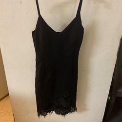 Black Dress With Laced Bottom