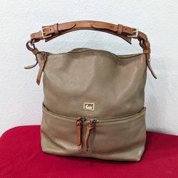 Dooney &  Bourke Florentine Purse Large Handbag Tote Leather Tan Caramel Brown Shoulder Bag