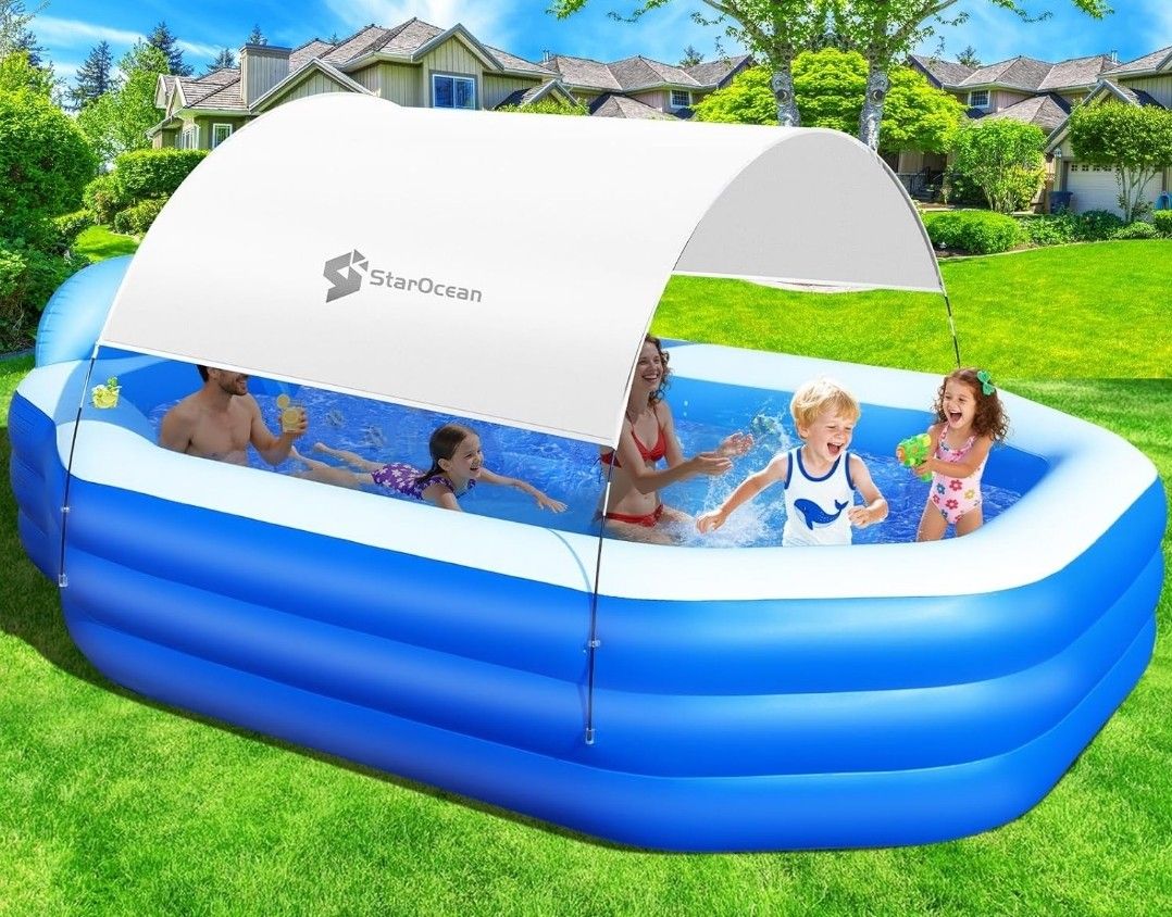 Inflatable Pool With Canopy