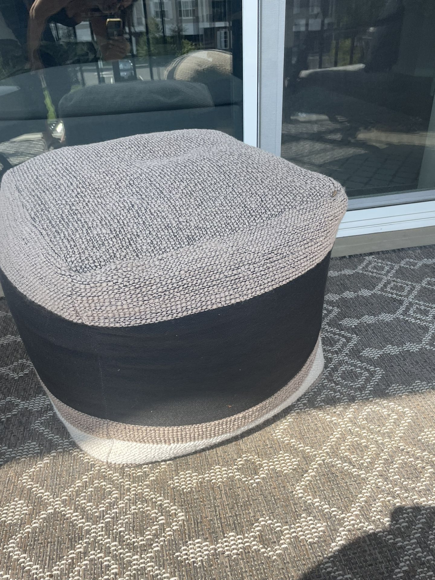 Pair Of Woven Pouf Ottoman