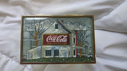 Vintage Coca-Cola Beveled Glass Trinket Box — $45