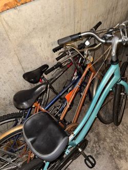Big lot of used bikes and bike parts