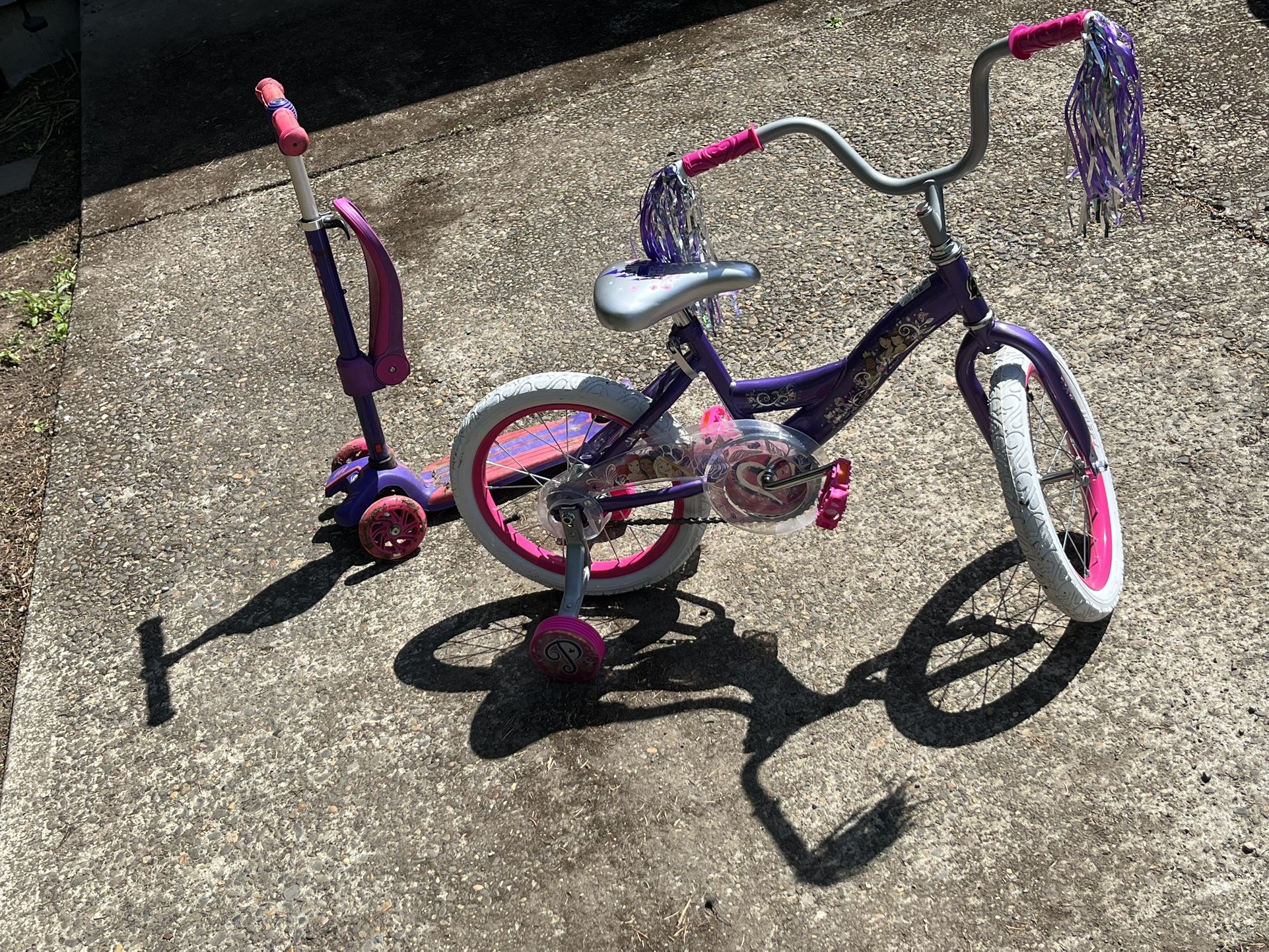 Girl Bike And Scooter Combo