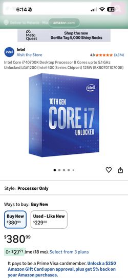 I7-10700k Asus Z490E Motherboard