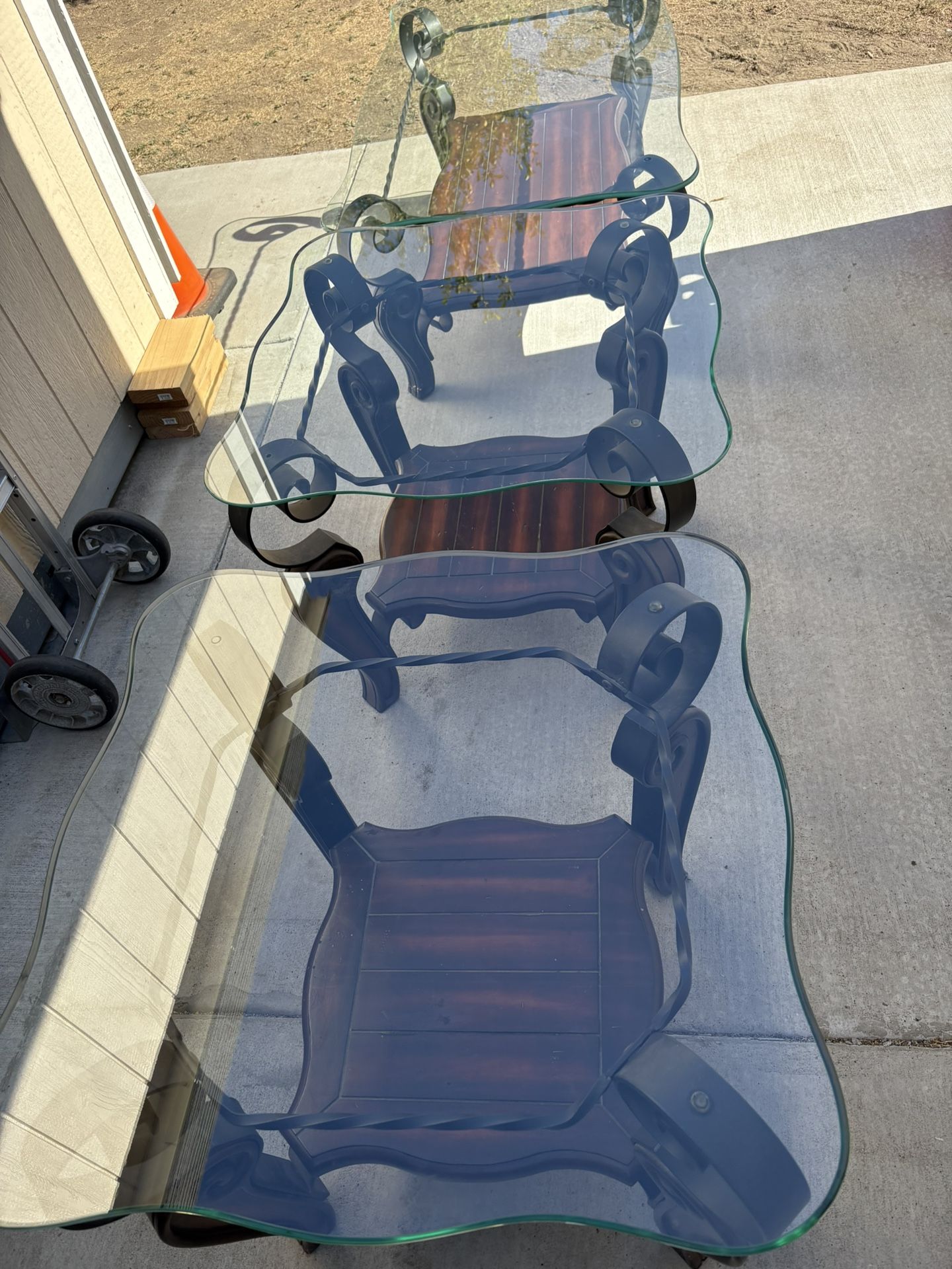 3- Glass Iron Coffee Tables