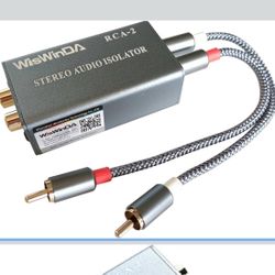 Noise Isolator RCA Audio Hum Eliminator (No Affects Bass) Noise Filter Aluminum Shell Ground Loop Noise Isolator for HiFi Stereo Home Theater Car Audi