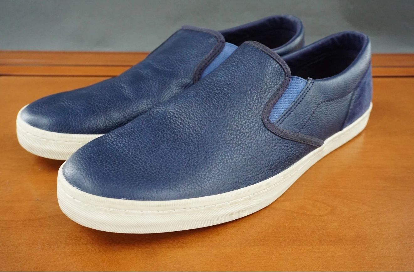 Cole Haan Nantucket Men's Size 12 Blue Leather Slip On Casual Comfort Flat Shoes