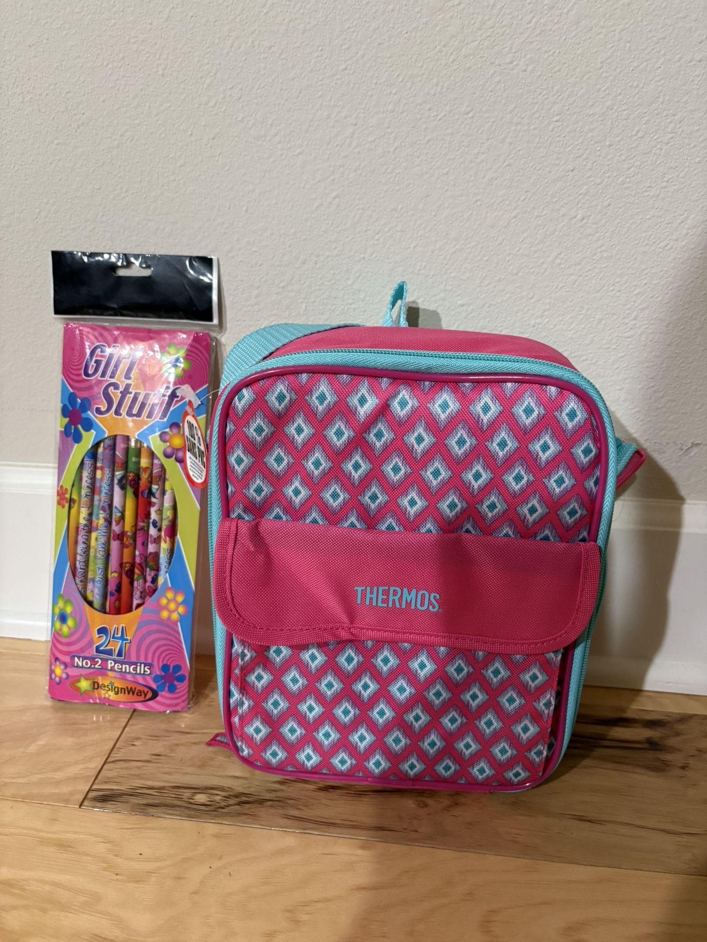 Lunch Box And Pencils - Brand New