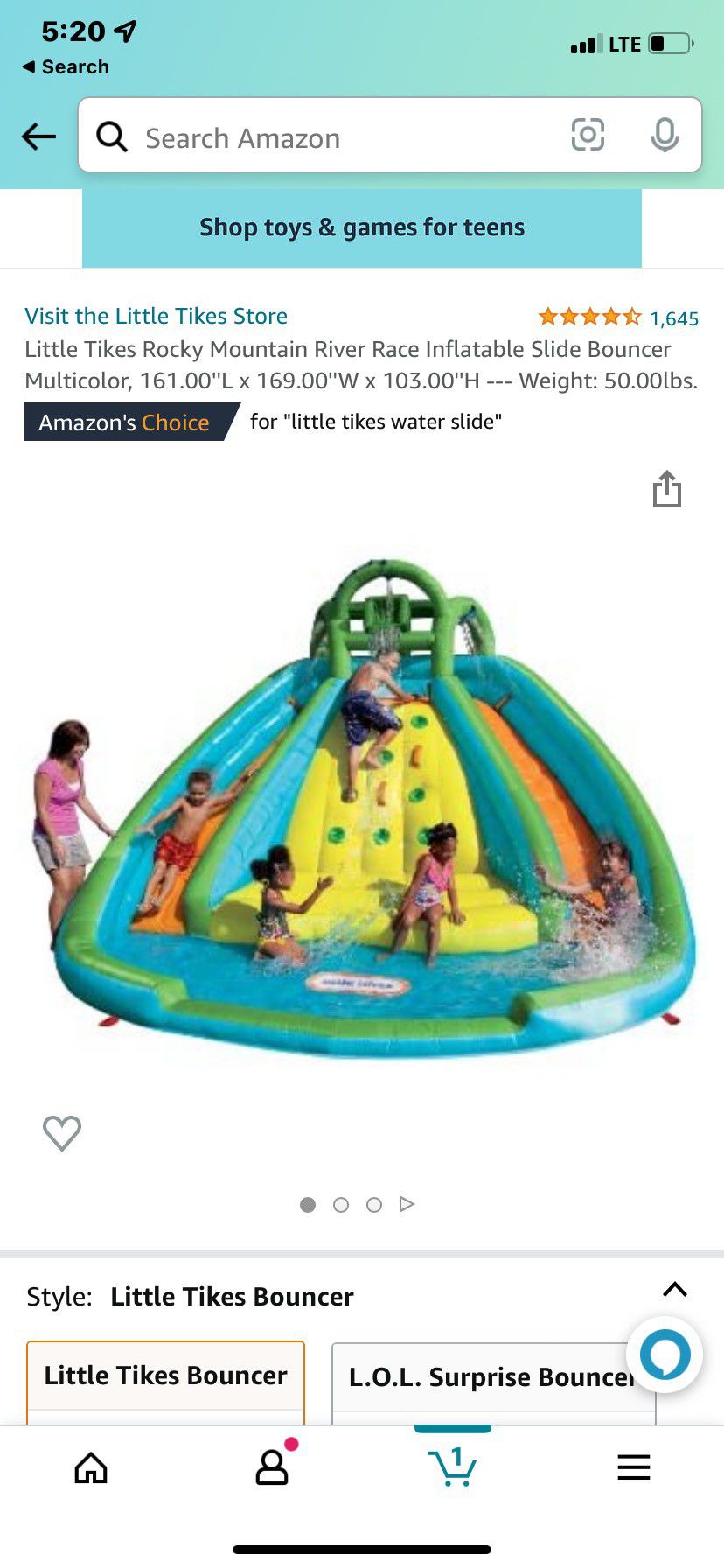 Little Tikes Rocky Mountain River Race Inflatable Bouncer