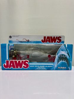 Jaws Con Exclusive 2015 Funko ReAction Bloody Great White Shark & Quint Final Battle NEW