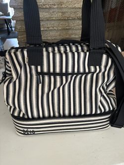 Beis Mini Weekender Black And White Striped Limited Edition