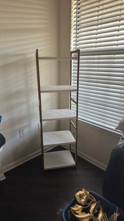White and Gold Bookshelf