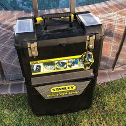 Stanley mobile work center That Measure 26” X 18” X 12” With Some Tools,Hardware And More