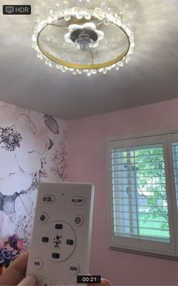 Flower Light Fixture With Fan And Remote Control