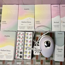 Droplette Skin Care Device and Lots of Capsules -Retinol, Glycolic, Collagen