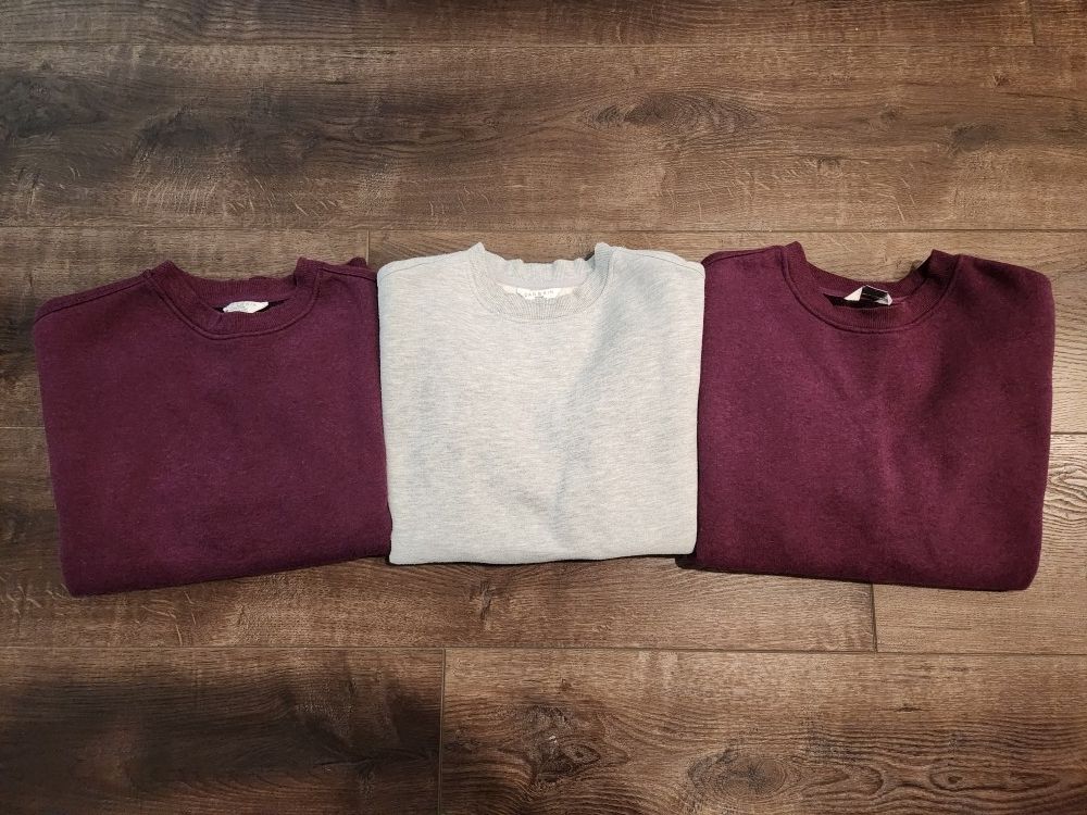 3 DANSKIN sweatshirts - from left size S, XS, L , good condition, each $2, front pocket